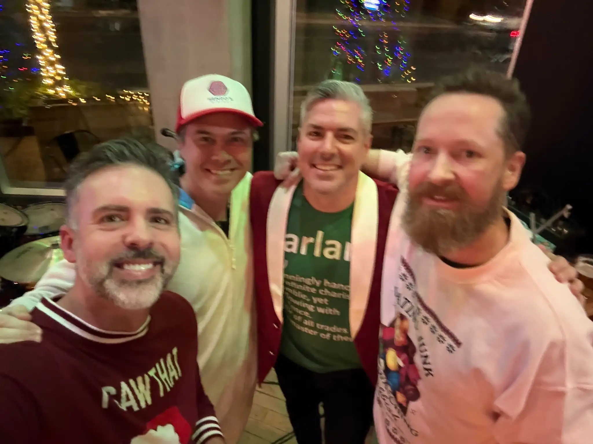 The band with fans after a show
