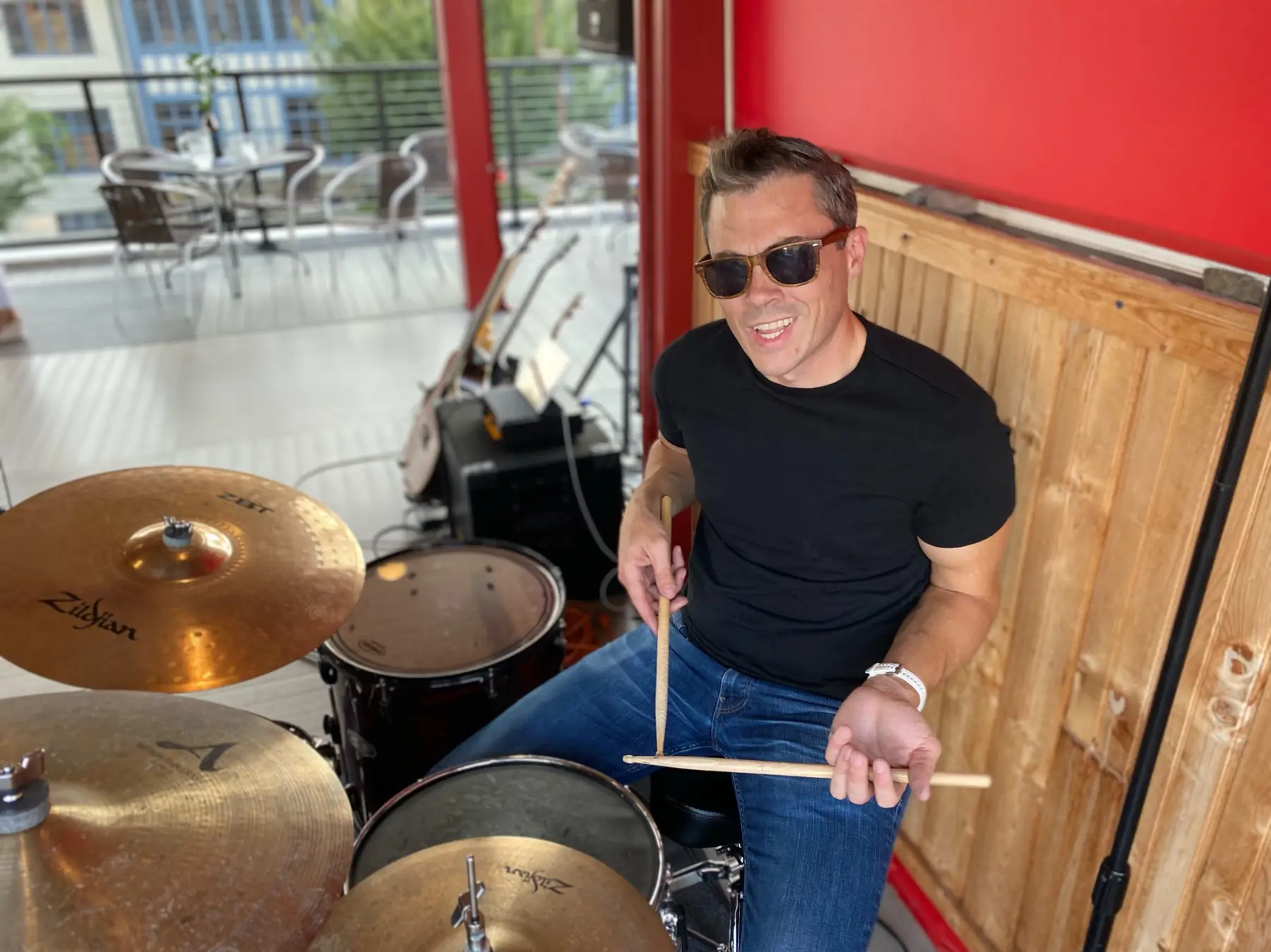 Drums during a live set